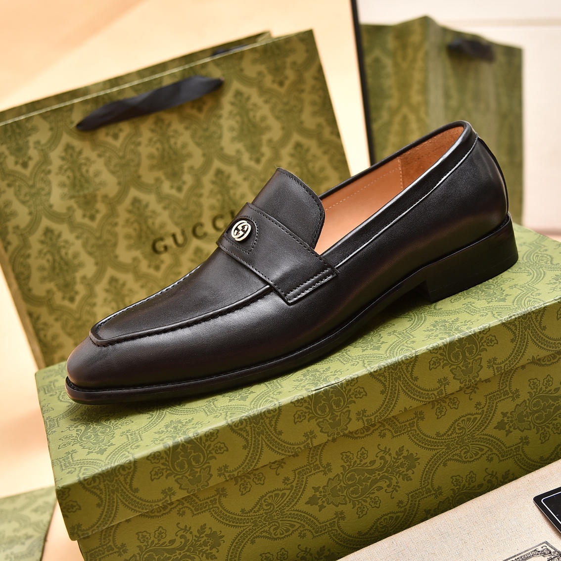 Gucci Men's Loafer With Interlocking G - DopestKickz