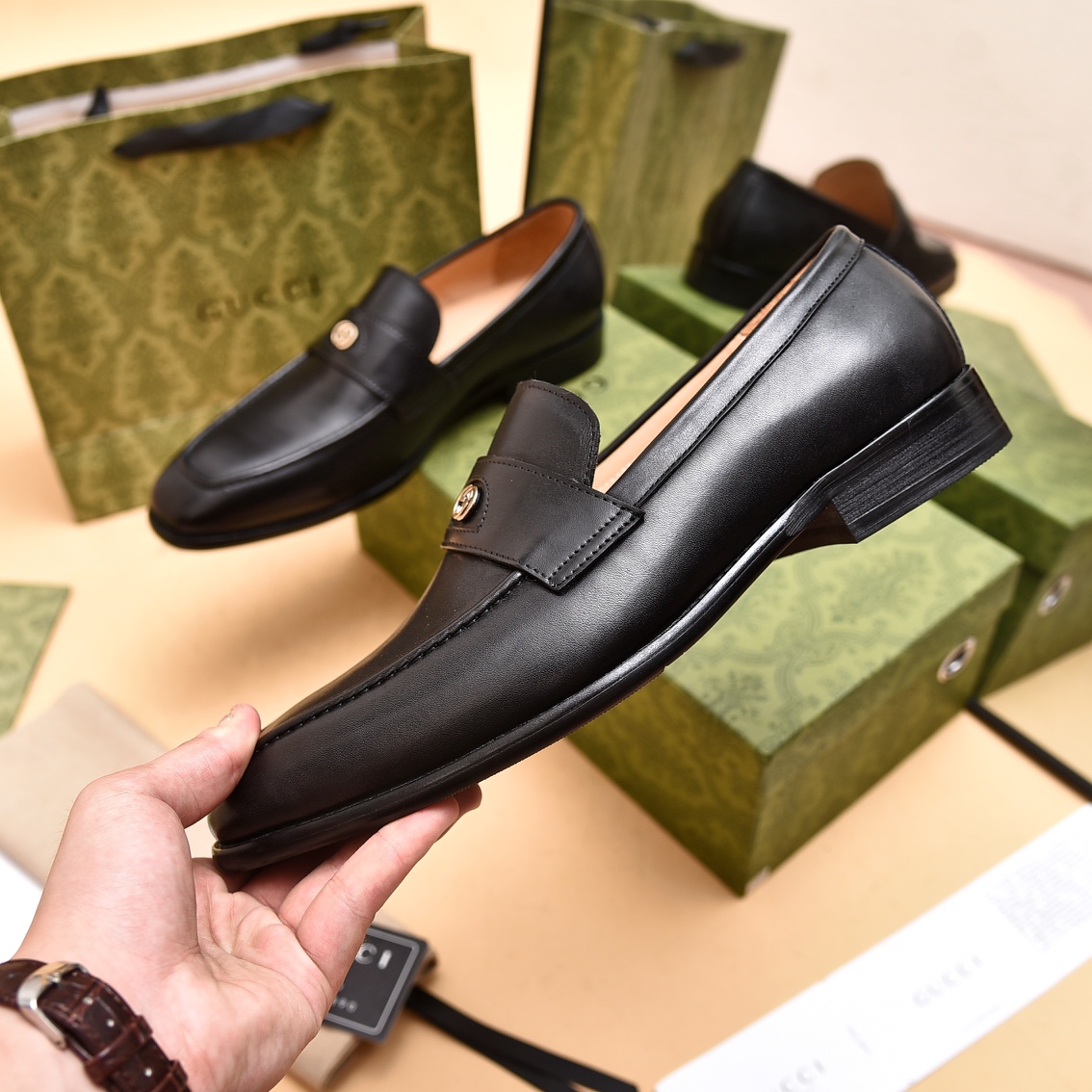 Gucci Men's Loafer With Interlocking G - DopestKickz