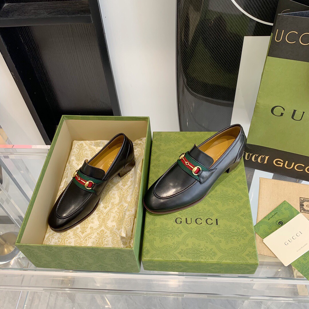 Gucci Loafer With Horsebit And Web - DopestKickz