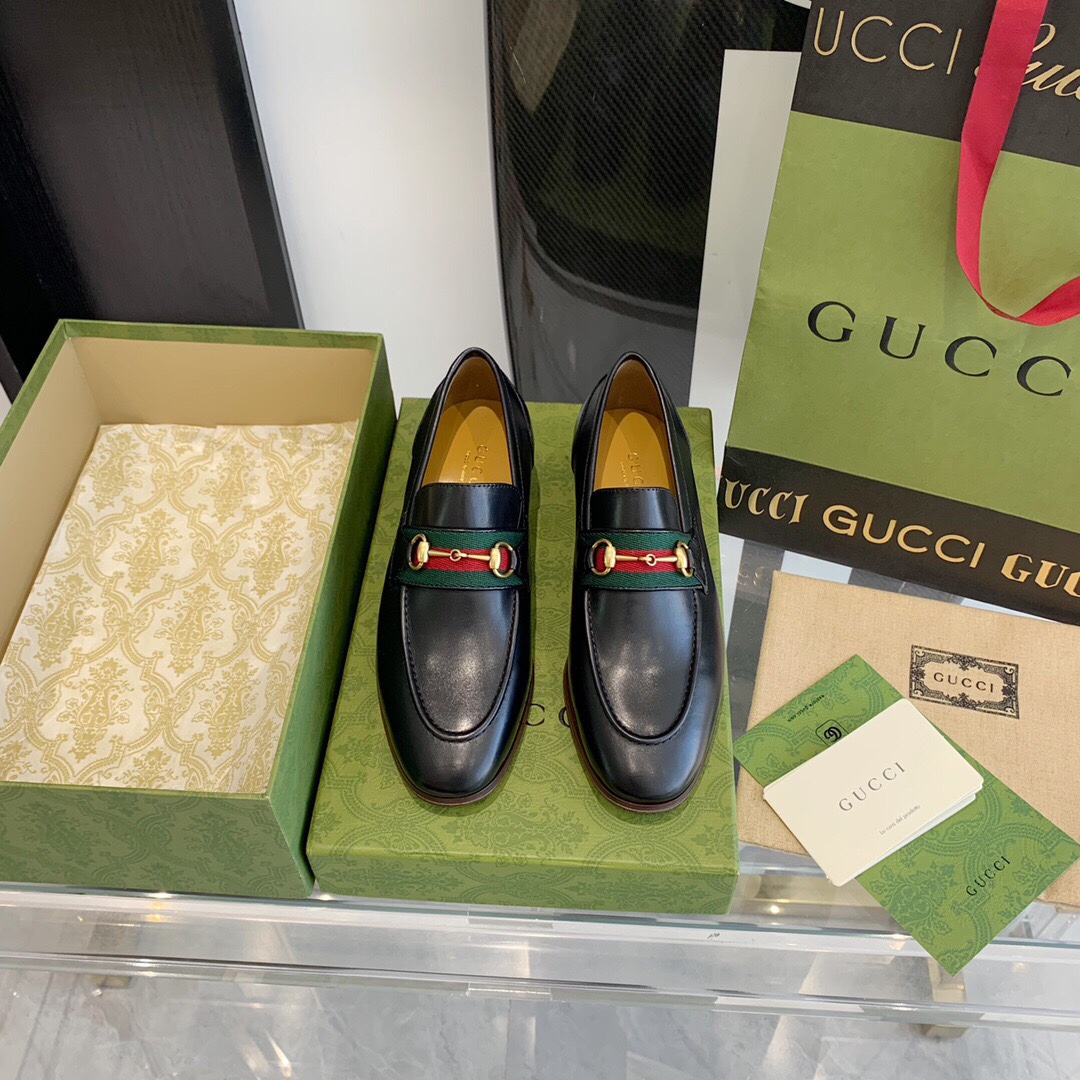 Gucci Loafer With Horsebit And Web - DopestKickz