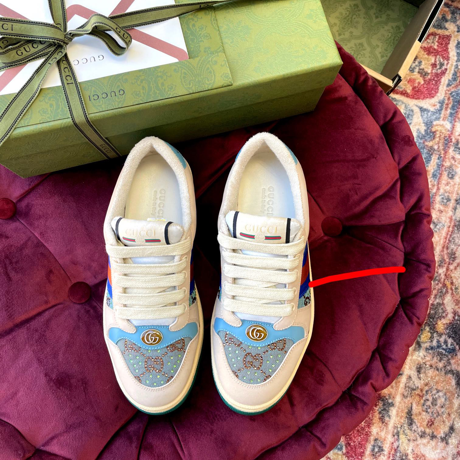 Gucci Women's Screener Sneaker With Crystals - DopestKickz