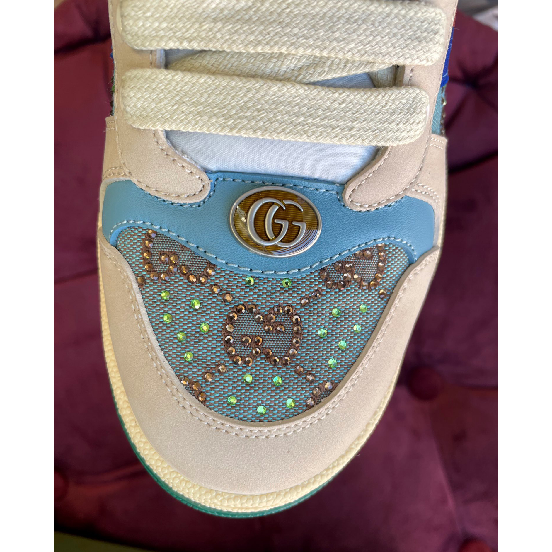 Gucci Women's Screener Sneaker With Crystals - DopestKickz