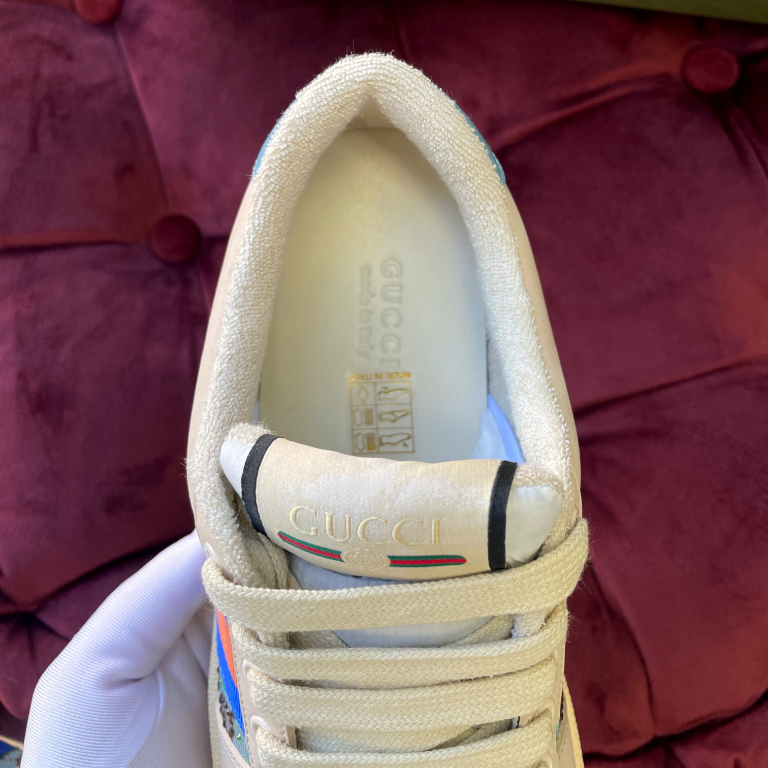 Gucci Women's Screener Sneaker With Crystals - DopestKickz