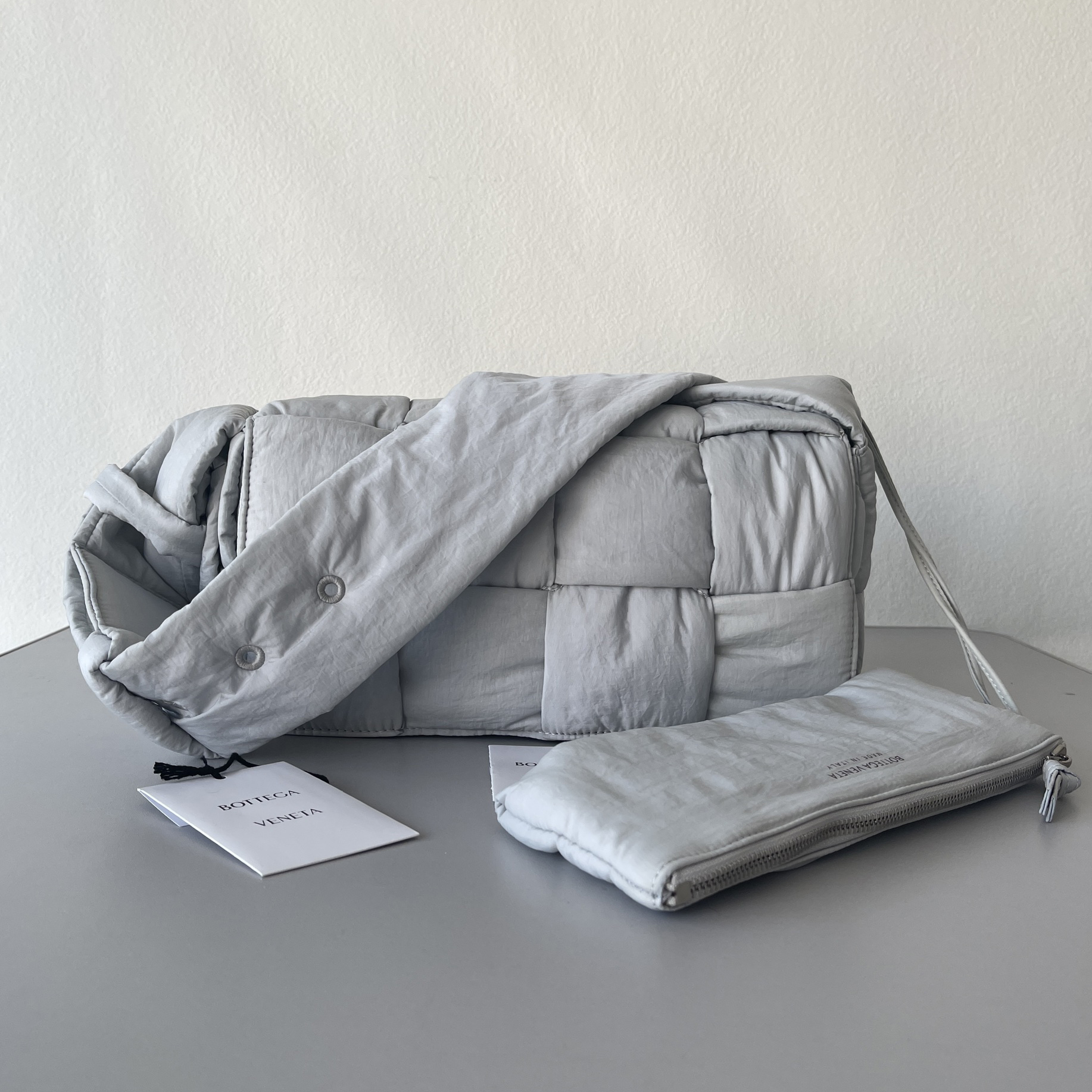 Bottega Veneta Padded Tech Cassette Padded Intreccio Nylon Cross-Body Bag(30-15-7.5cm) - DopestKickz