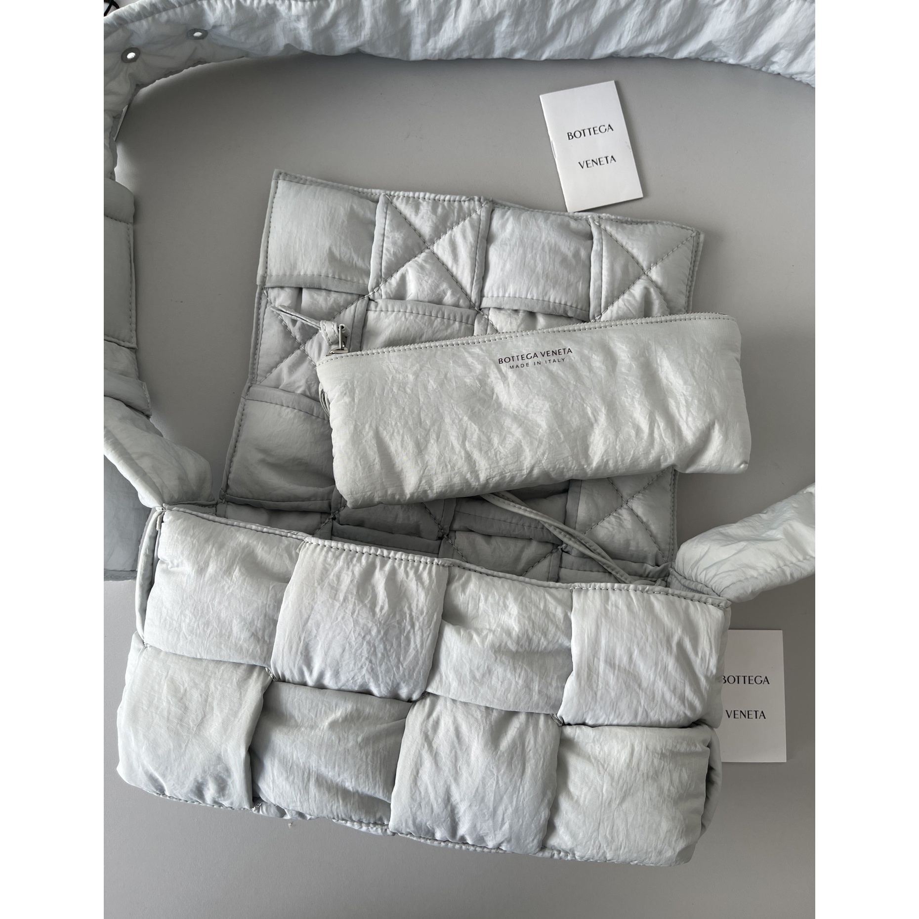 Bottega Veneta Padded Tech Cassette Padded Intreccio Nylon Cross-Body Bag(30-15-7.5cm) - DopestKickz