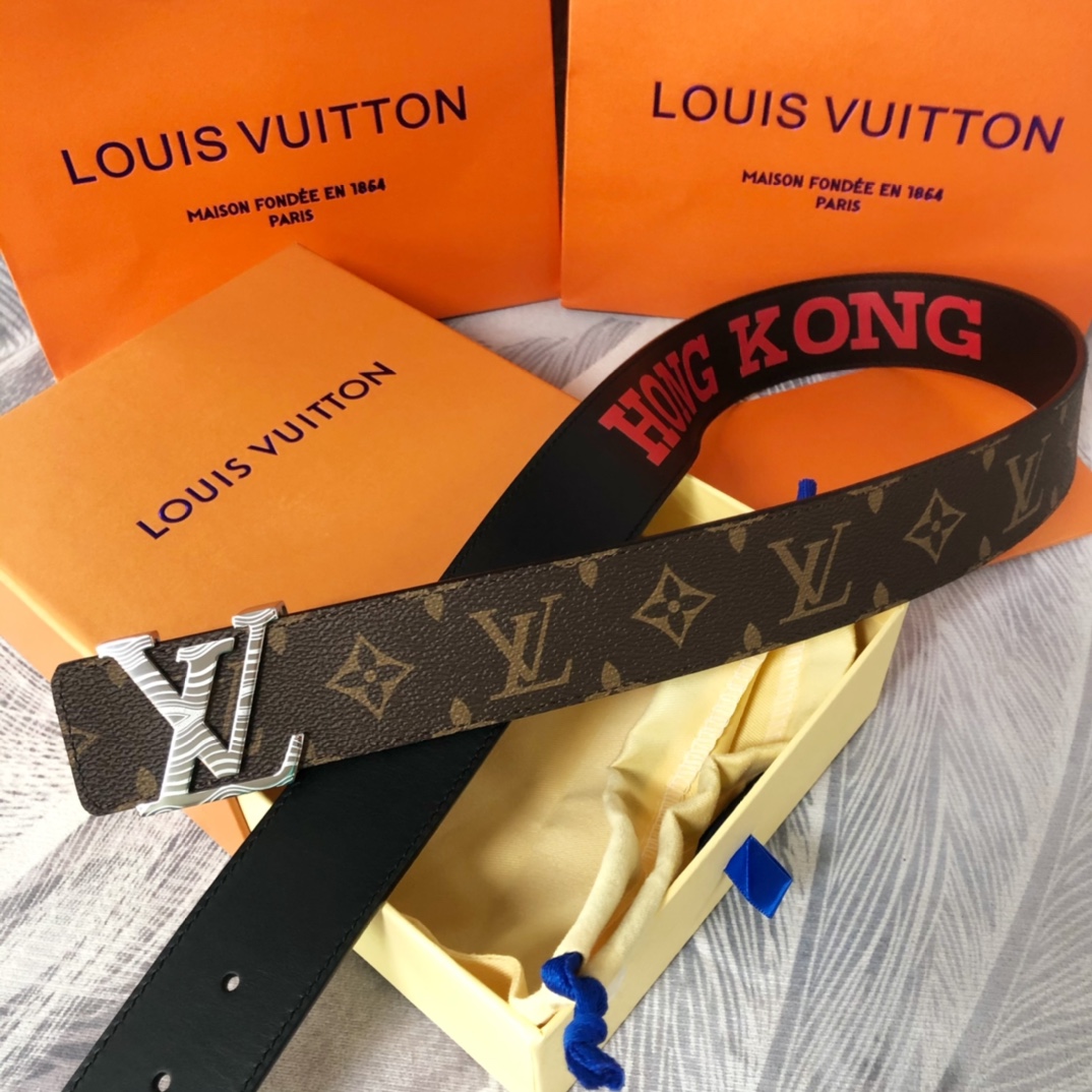 Louis Vuitton LV Pyramide Cities Exclusive 40MM Reversible Belt—Hong Kong - DopestKickz