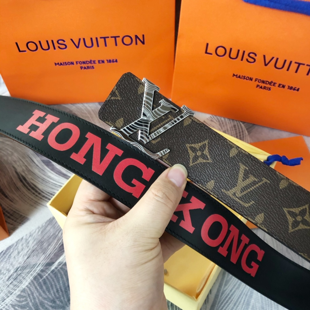 Louis Vuitton LV Pyramide Cities Exclusive 40MM Reversible Belt—Hong Kong - DopestKickz