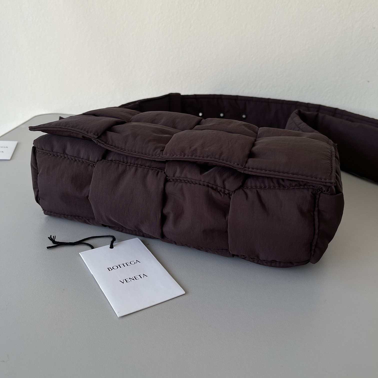 Bottega Veneta Padded Tech Cassette Padded Intreccio Nylon Cross-Body Bag(30-15-7.5cm) - DopestKickz