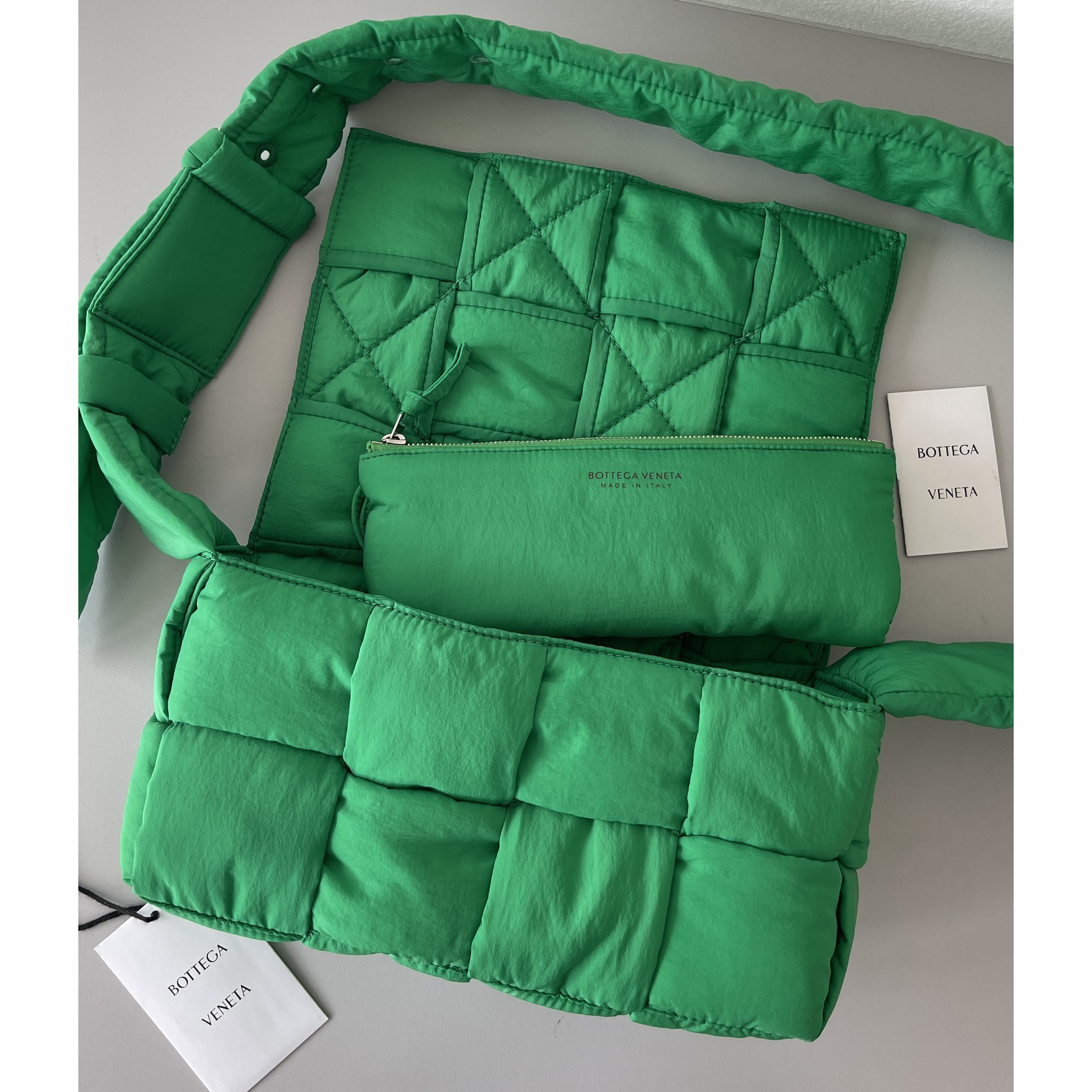 Bottega Veneta Padded Tech Cassette Padded Intreccio Nylon Cross-Body Bag(30-15-7.5cm) - DopestKickz