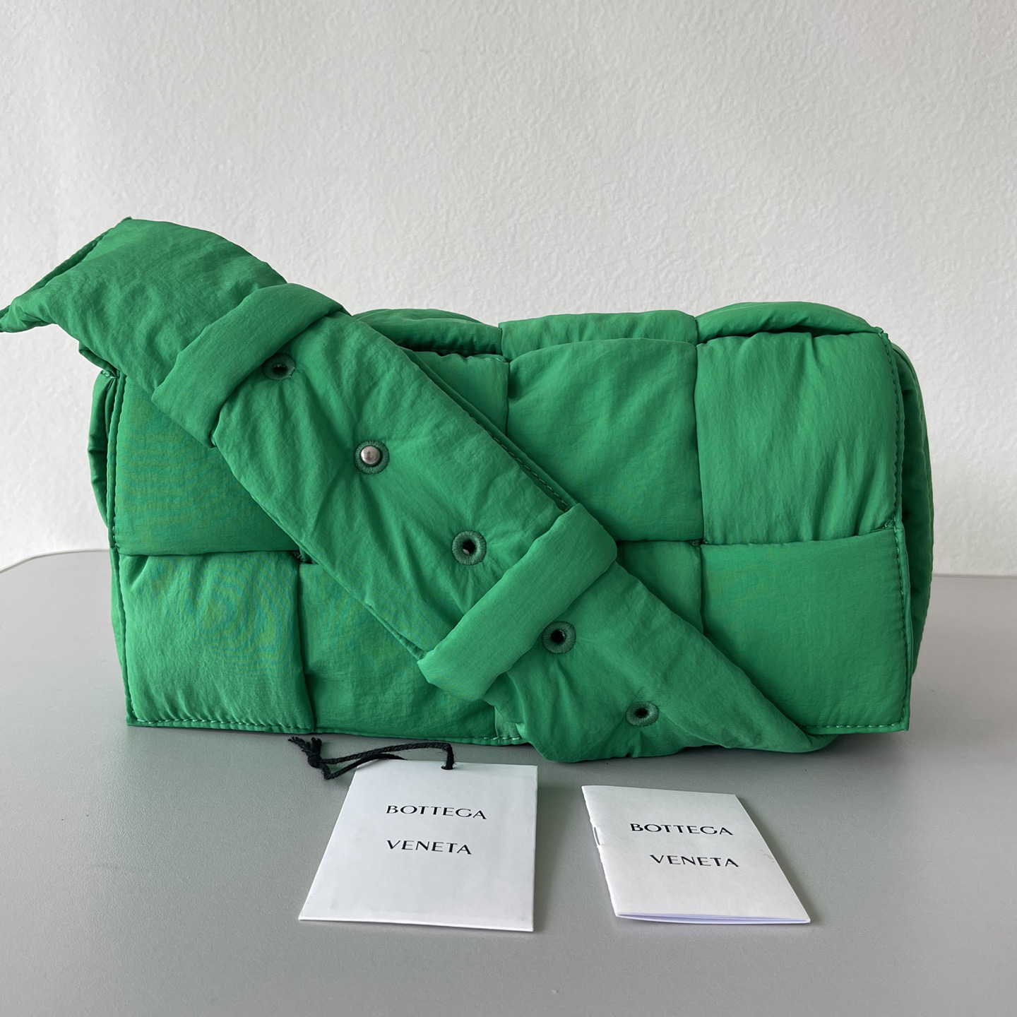 Bottega Veneta Padded Tech Cassette Padded Intreccio Nylon Cross-Body Bag(30-15-7.5cm) - DopestKickz