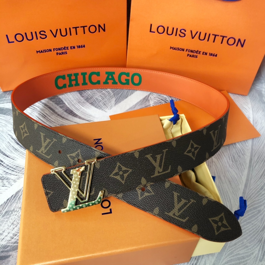 Louis Vuitton LV Pyramide Cities Exclusive 40MM Reversible Belt—Chicago - DopestKickz