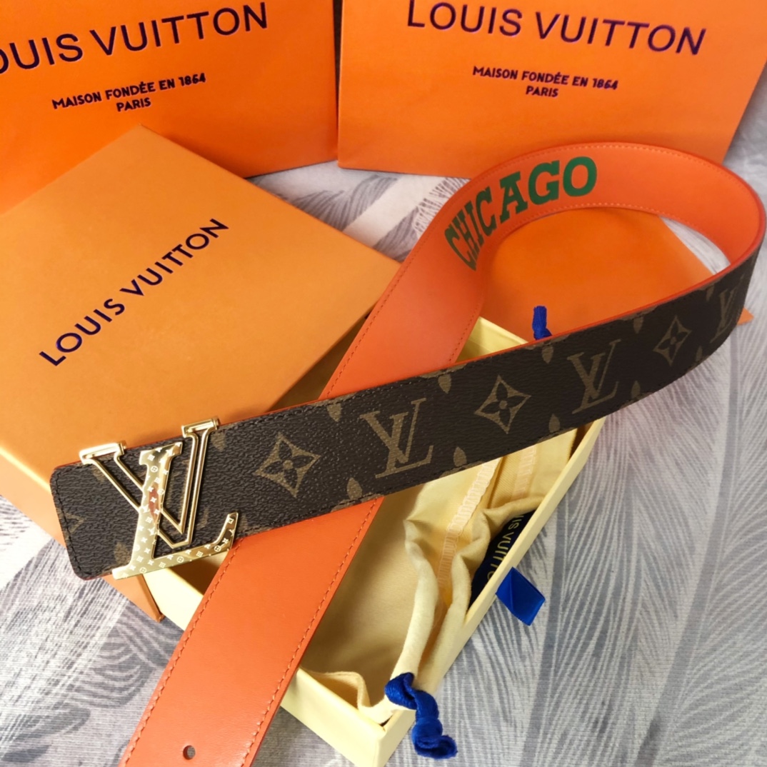 Louis Vuitton LV Pyramide Cities Exclusive 40MM Reversible Belt—Chicago - DopestKickz
