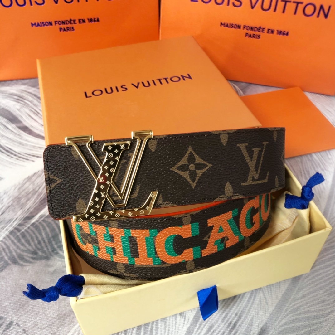 Louis Vuitton LV Pyramide Cities Exclusive 40MM Reversible Belt—Chicago - DopestKickz