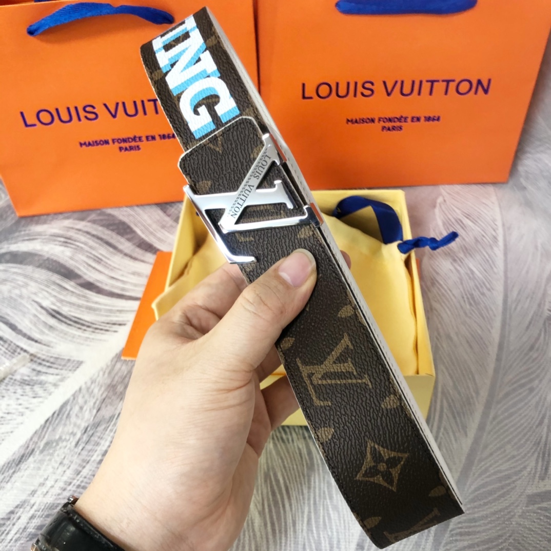 Louis Vuitton LV Pyramide Cities Exclusive 40MM Reversible Belt—Beijing - DopestKickz