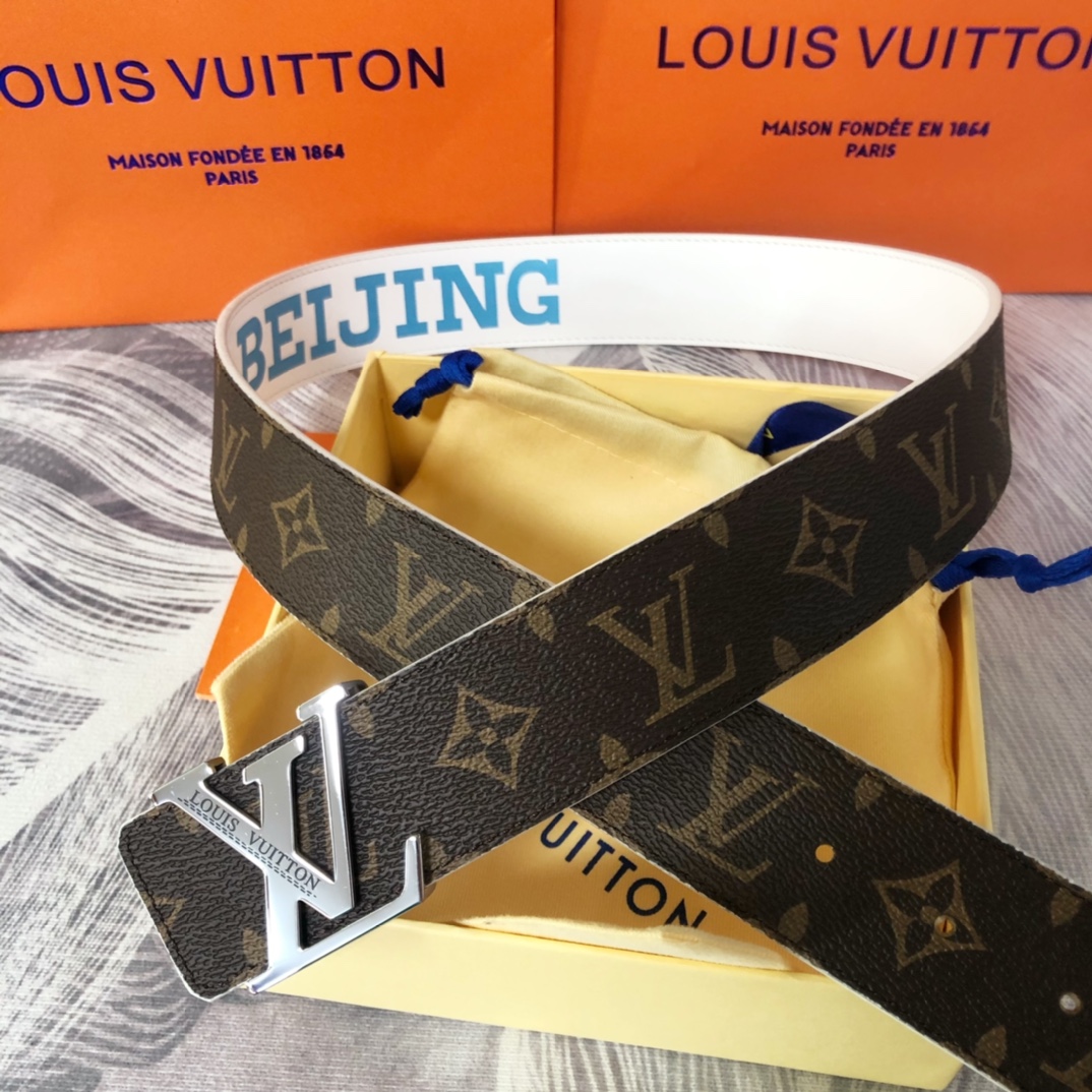 Louis Vuitton LV Pyramide Cities Exclusive 40MM Reversible Belt—Beijing - DopestKickz