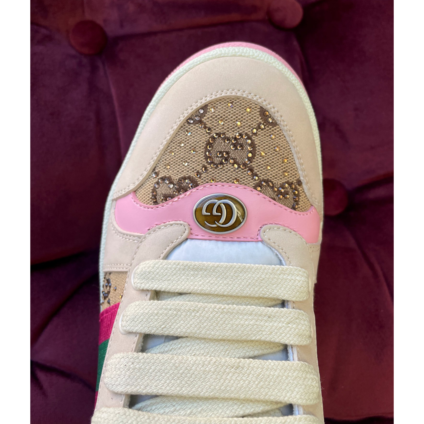 Gucci Women's Screener Sneaker With Crystals - DopestKickz