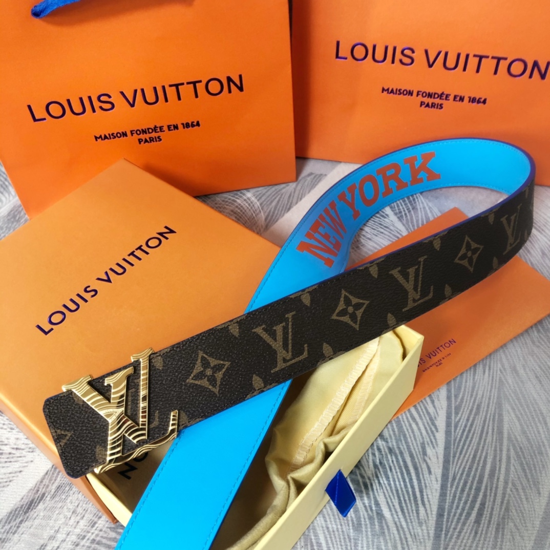 Louis Vuitton LV Pyramide Cities Exclusive 40MM Reversible Belt—New York - DopestKickz