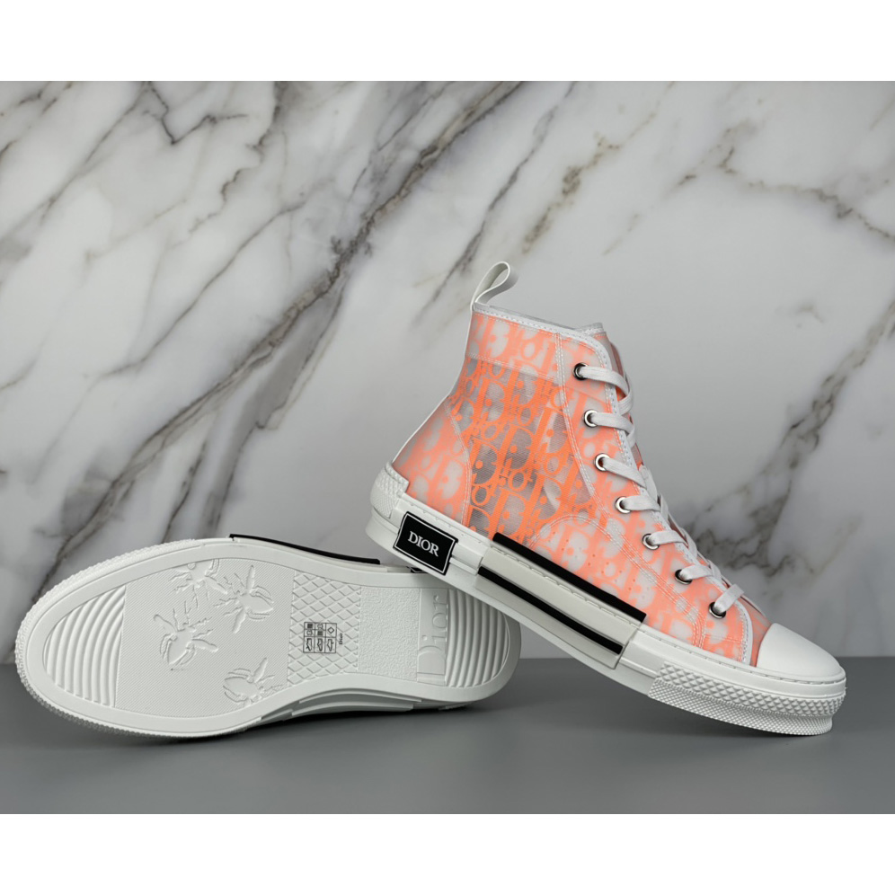 Dior B23 High'Dior Oblique-Orange' Sneakers - DopestKickz
