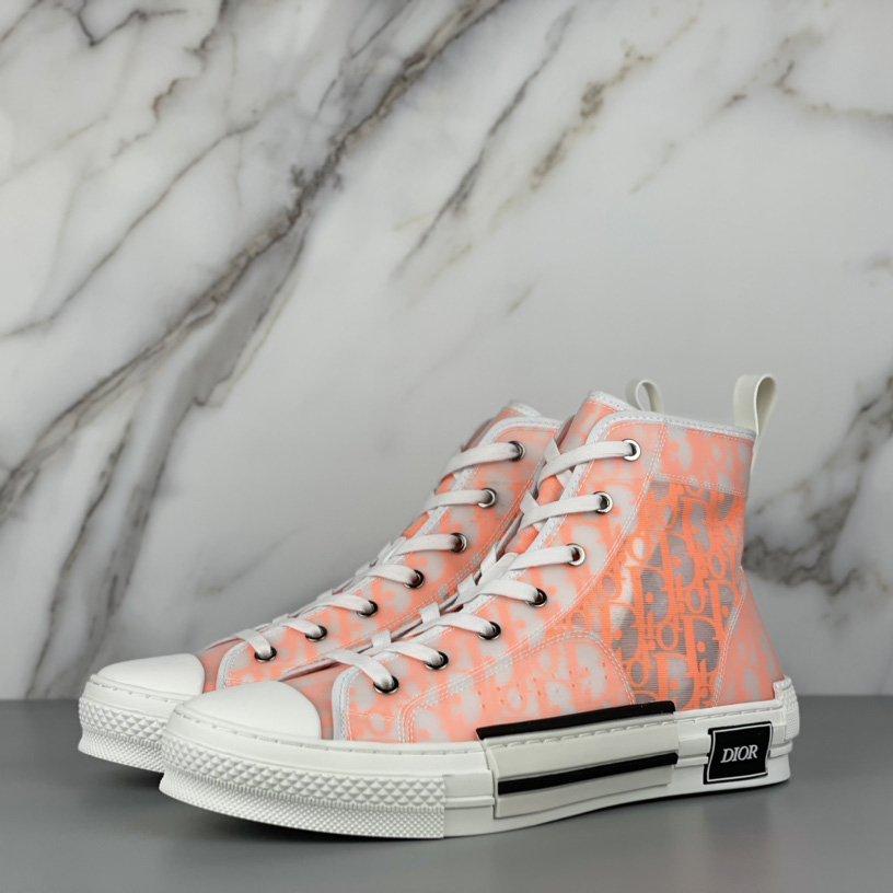 Dior B23 High'Dior Oblique-Orange' Sneakers - DopestKickz