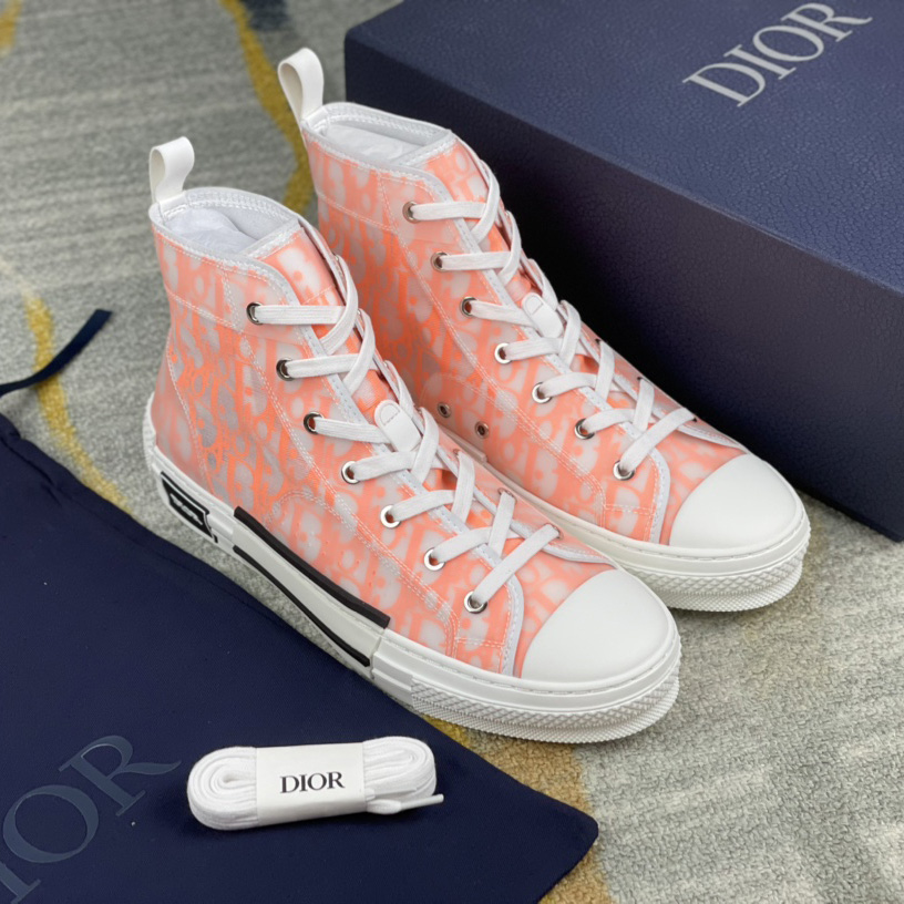 Dior B23 High'Dior Oblique-Orange' Sneakers - DopestKickz