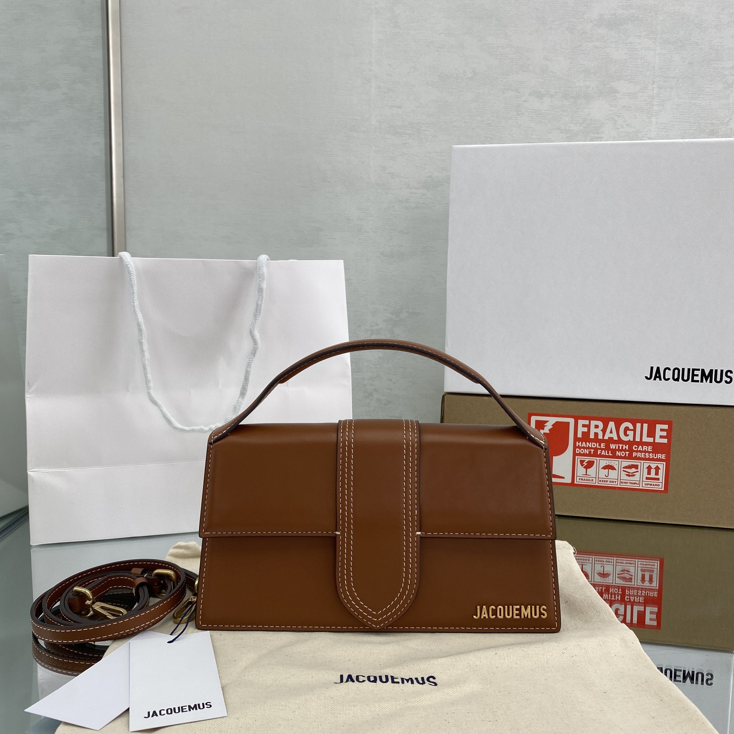 Jacquemus Le Grand Bambino Crossbody Flap Bag(24-13-7CM) - DopestKickz