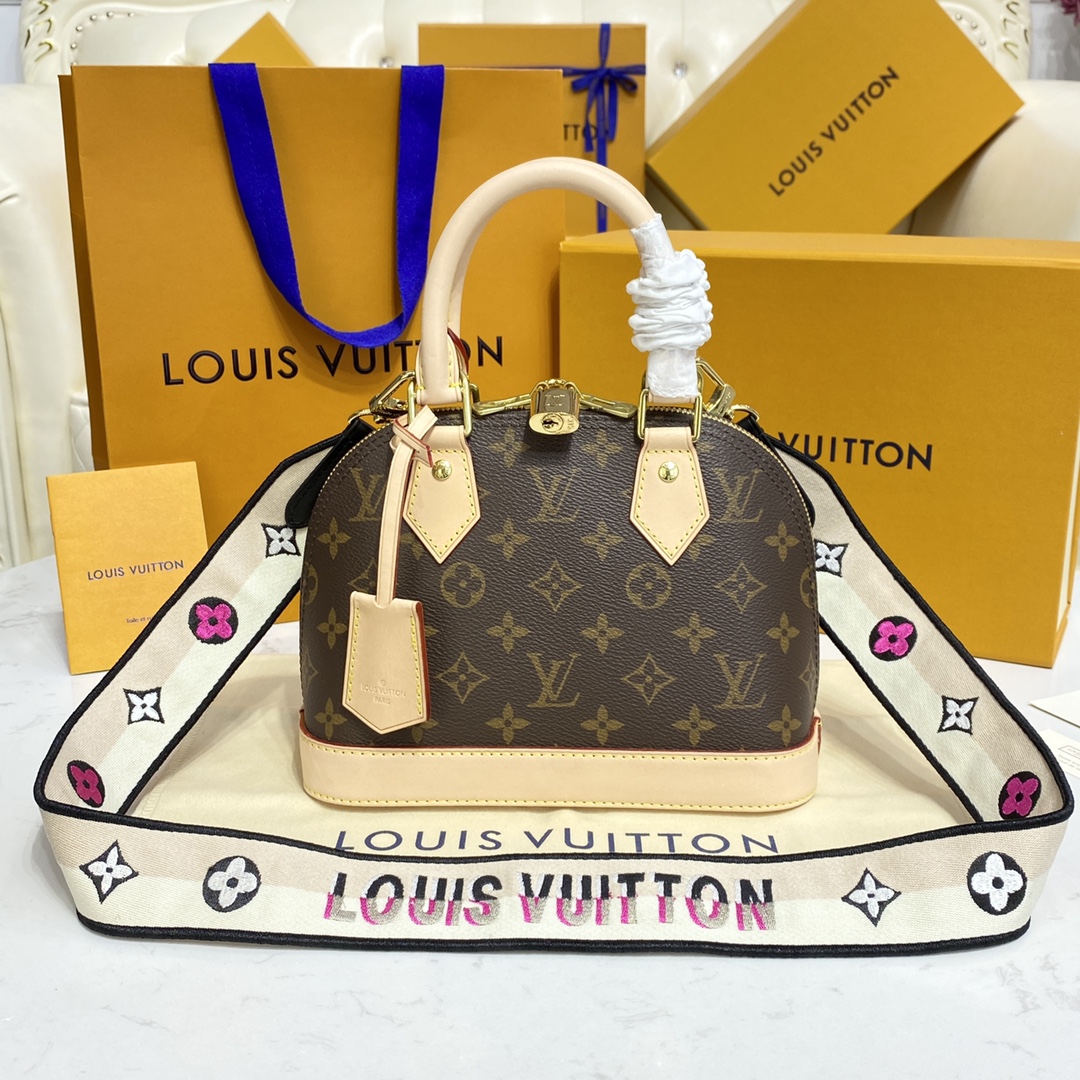 Louis Vuitton Alma BB Monogram Canvas Handbag (23.5-17.5-11.5cm)     M53152 - DopestKickz