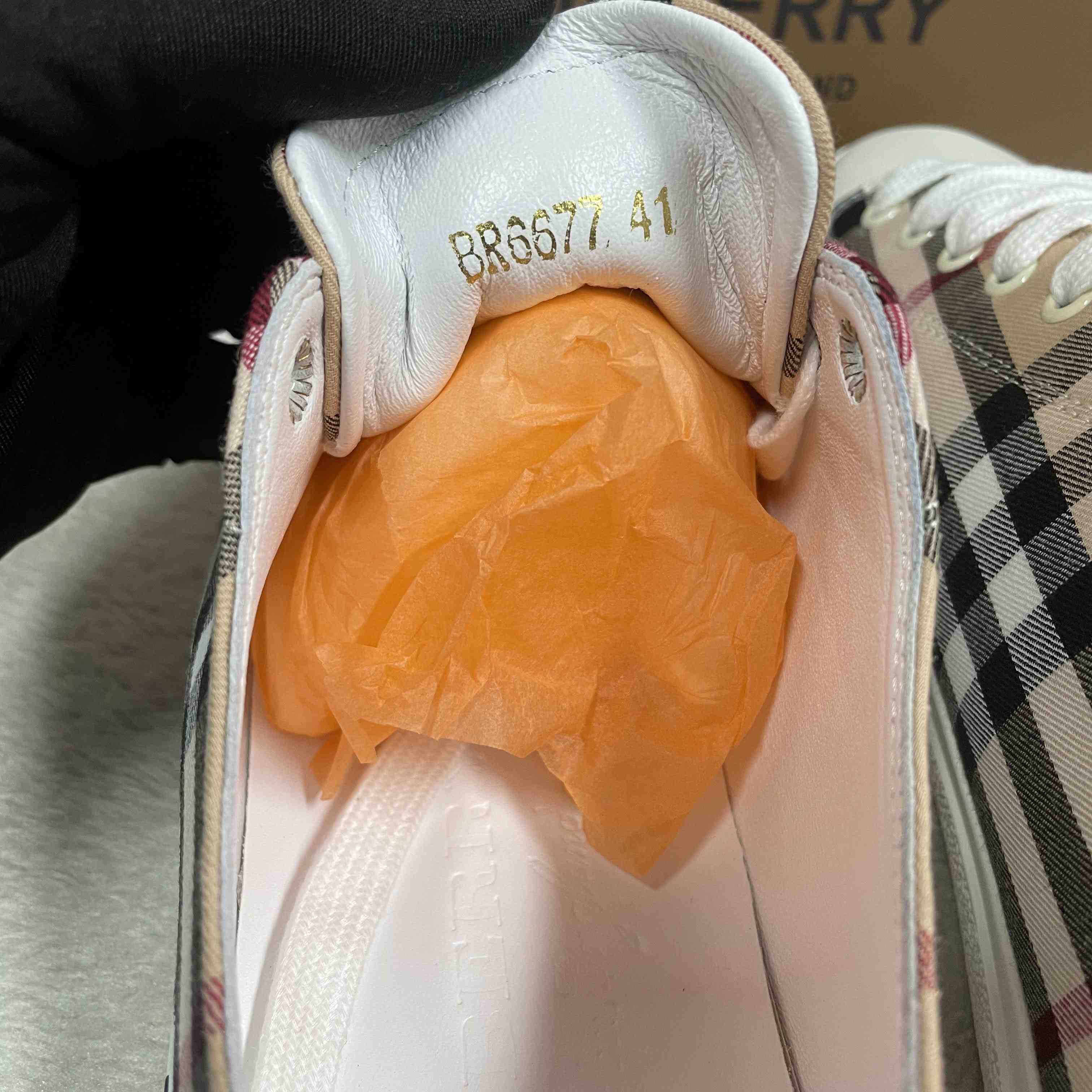 Burberry Logo Print Vintage Check Cotton Sneakers - DopestKickz