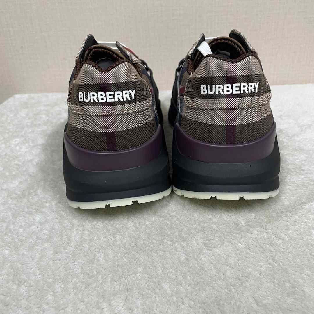 Burberry Check Cotton Sneakers - DopestKickz