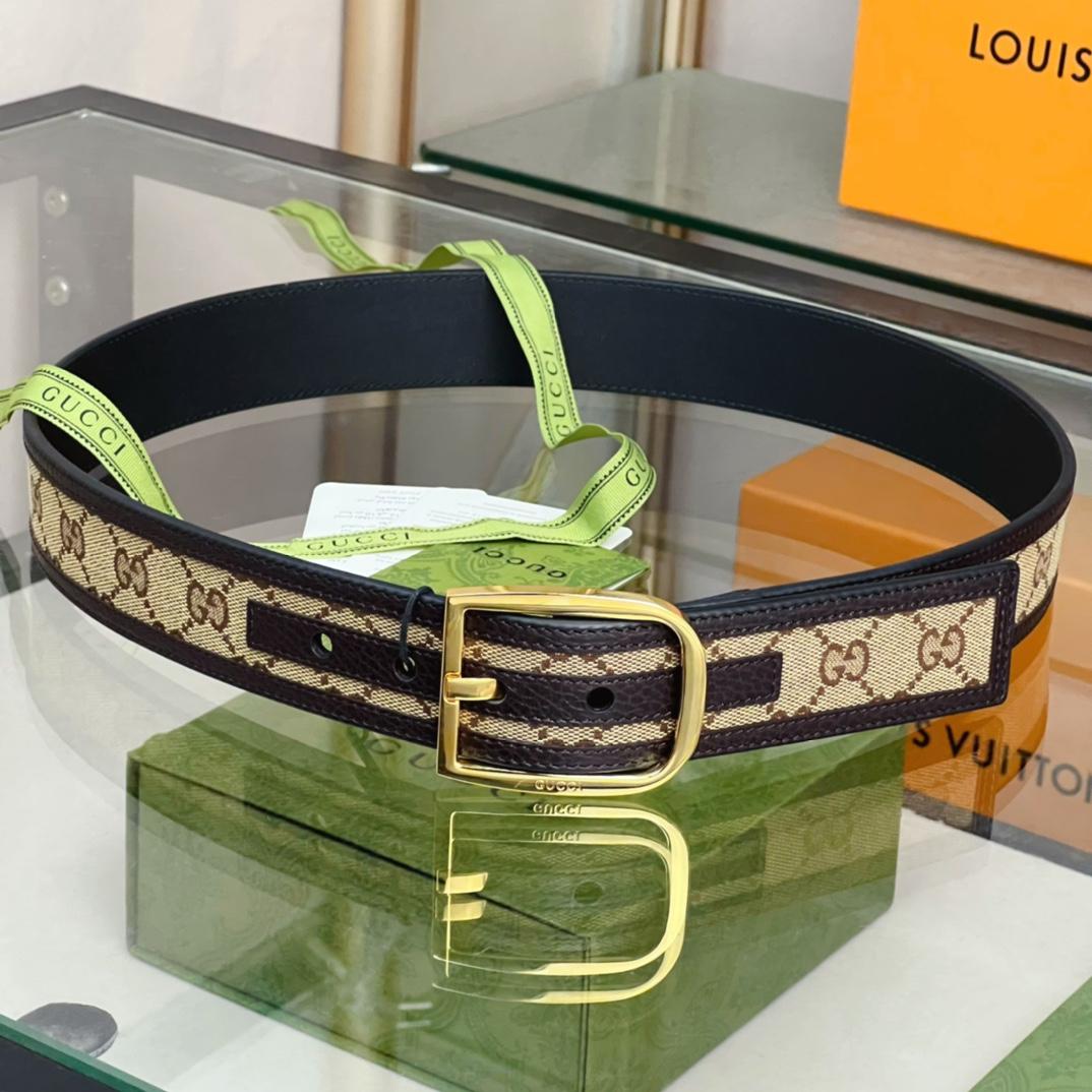 Gucci GG Belt With Square Buckle - DopestKickz