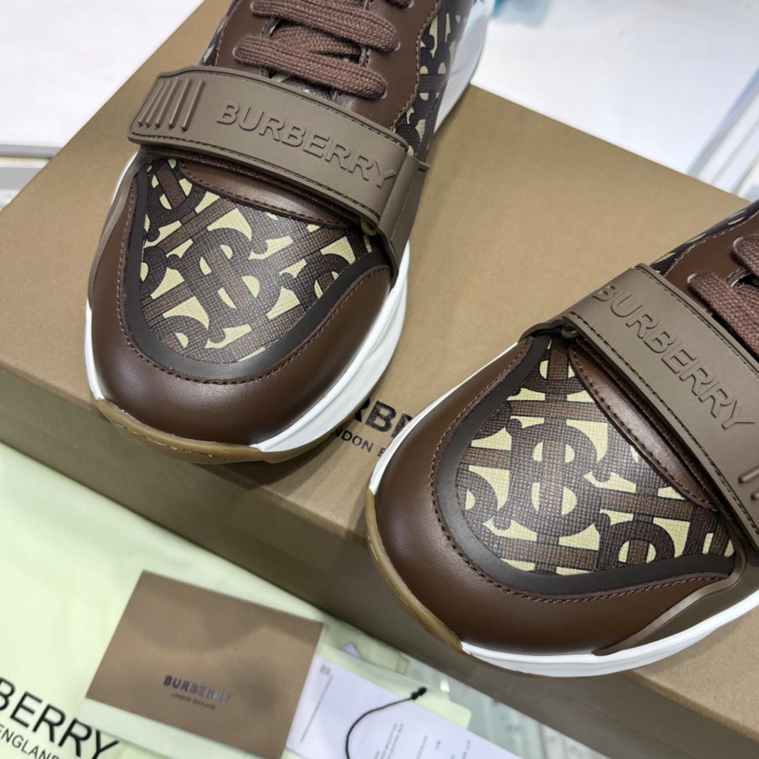 Burberry Monogram Nylon And Leather Sneakers - DopestKickz