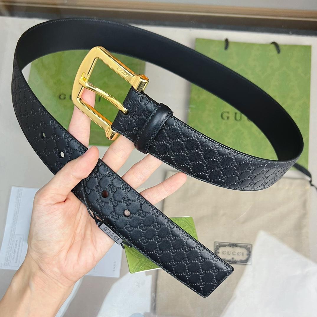 Gucci Belt With Square Buckle - DopestKickz