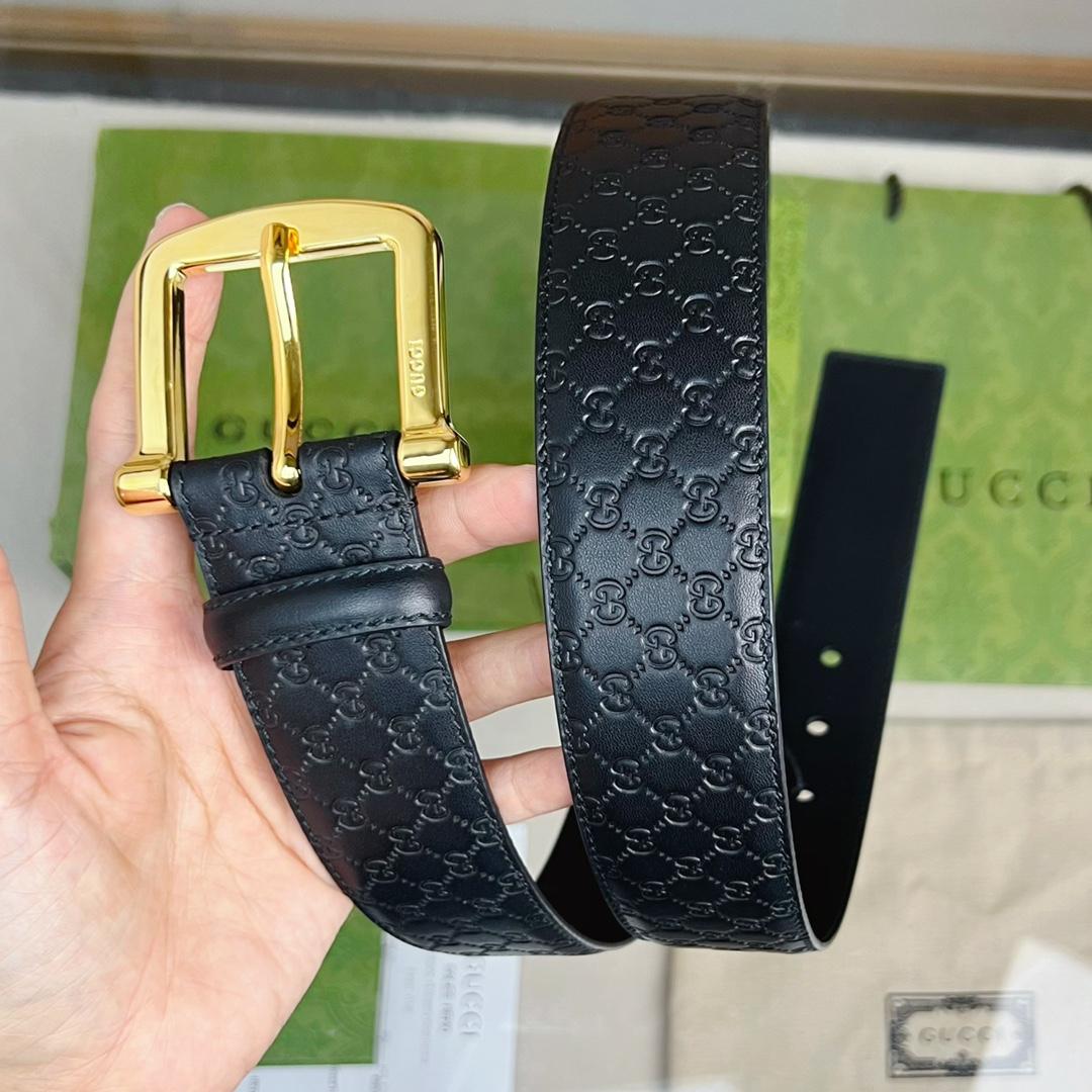 Gucci Belt With Square Buckle - DopestKickz