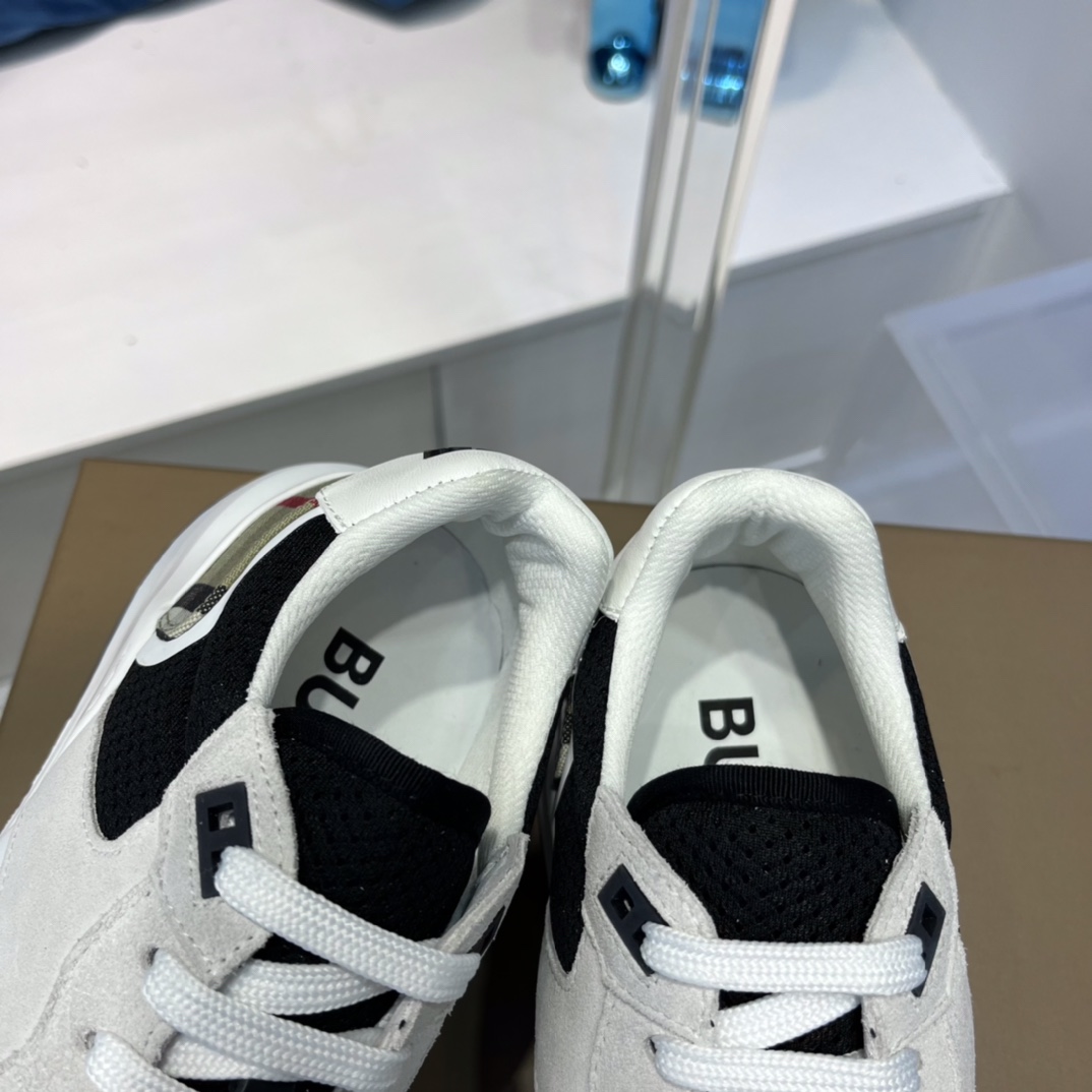 Burberry Mesh, Suede And Vintage Check Cotton Sneakers - DopestKickz
