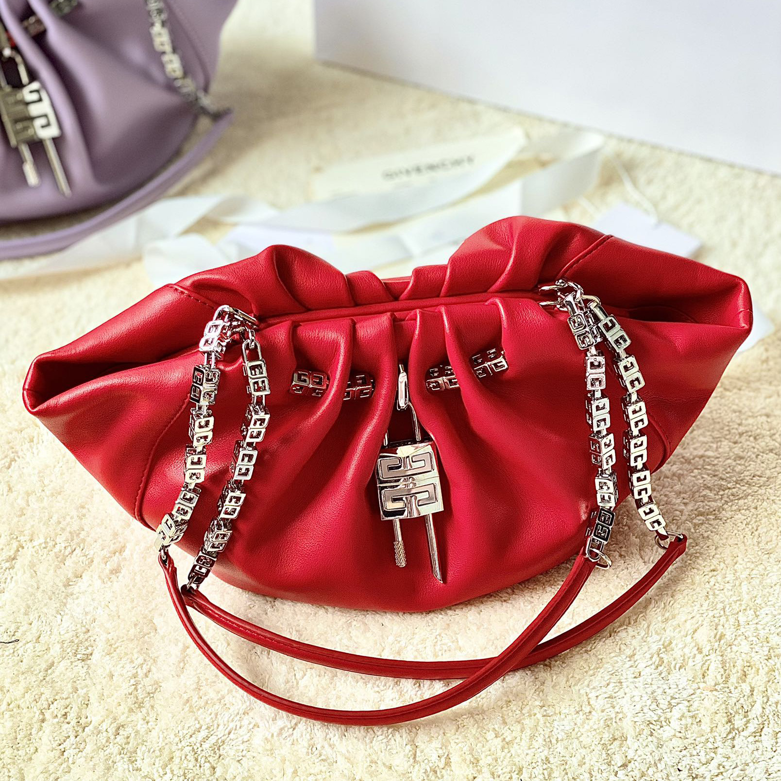 Givenchy Small Kenny Bag In Smooth Leather - Red(32-22-17cm) - DopestKickz