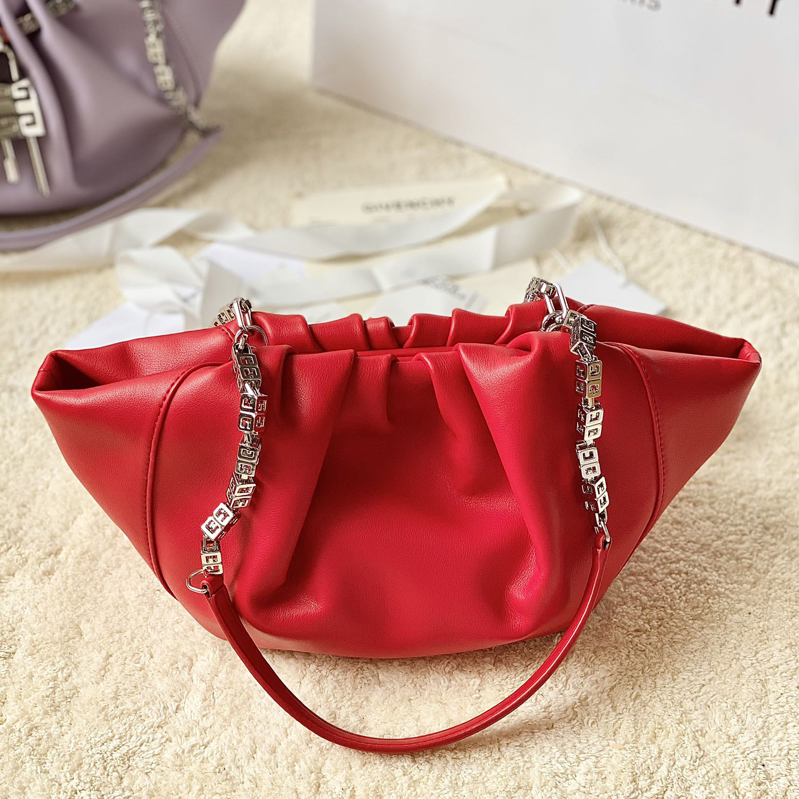 Givenchy Small Kenny Bag In Smooth Leather - Red(32-22-17cm) - DopestKickz