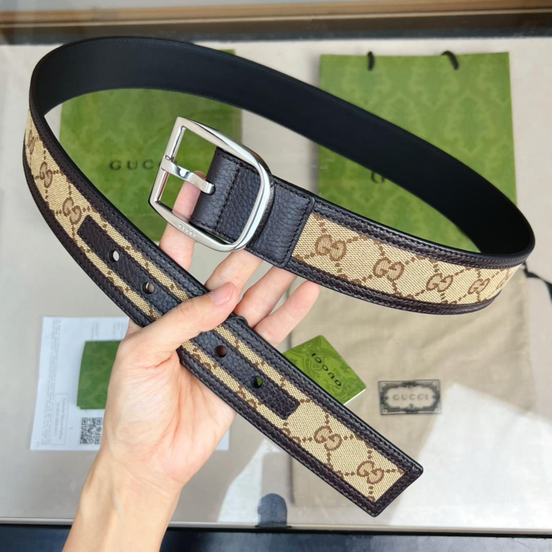 Gucci GG Belt With Square Buckle - DopestKickz