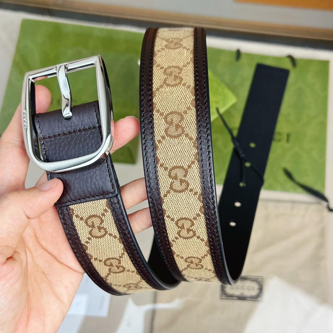 Gucci GG Belt With Square Buckle - DopestKickz