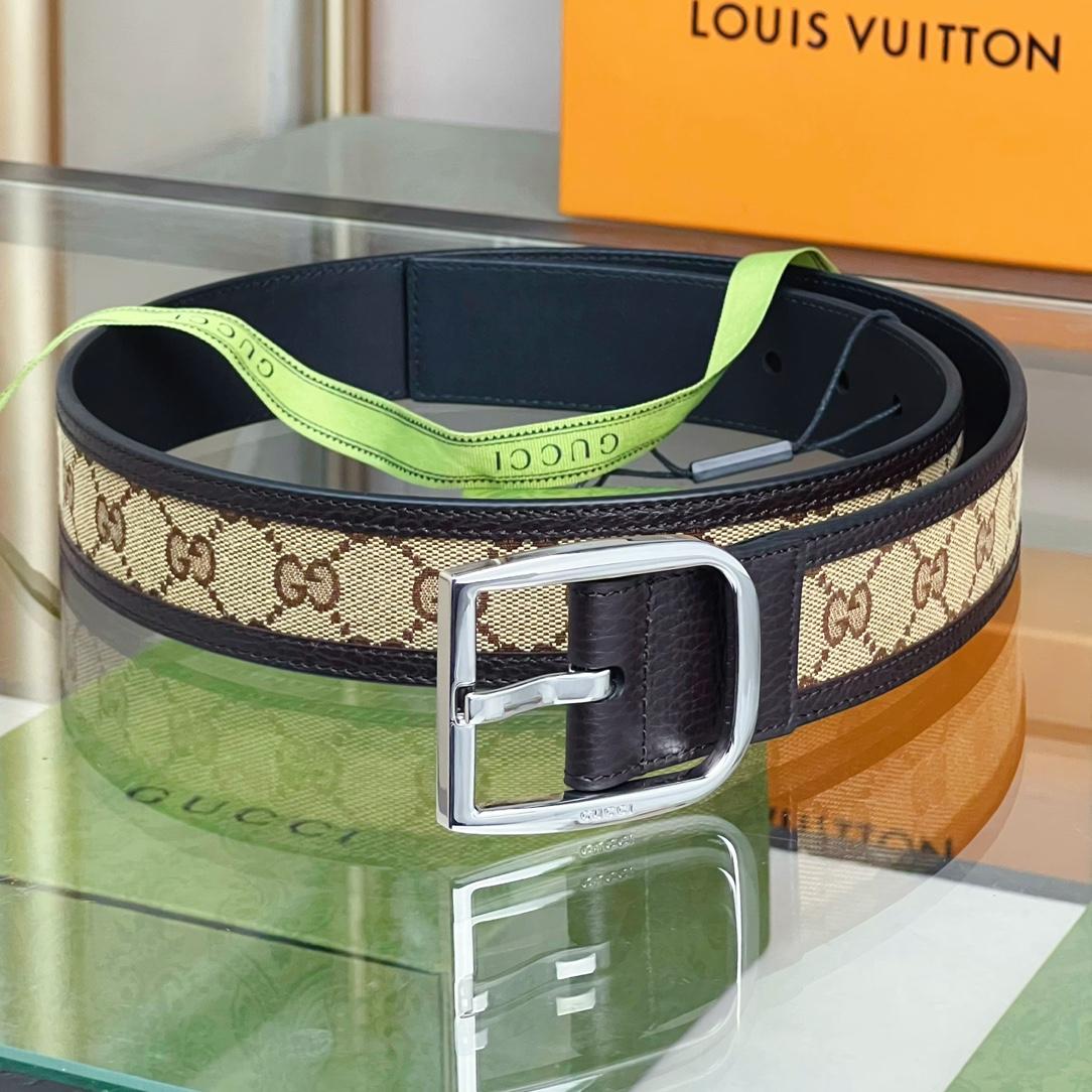 Gucci GG Belt With Square Buckle - DopestKickz