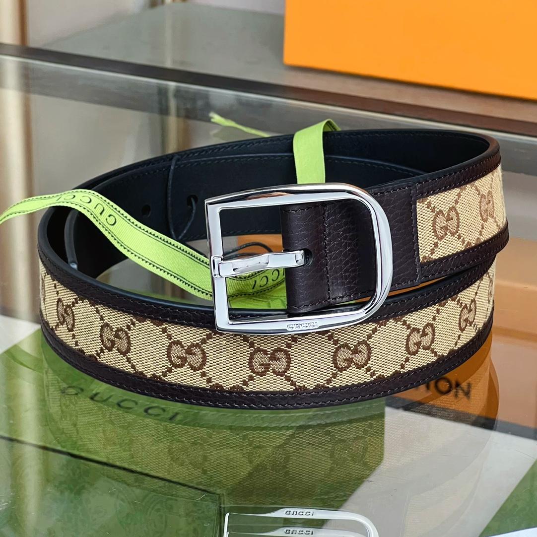 Gucci GG Belt With Square Buckle - DopestKickz