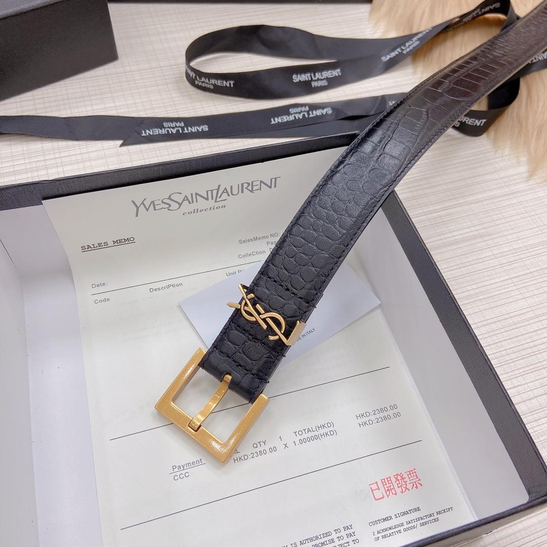 Saint Laurent Leather Belt - DopestKickz