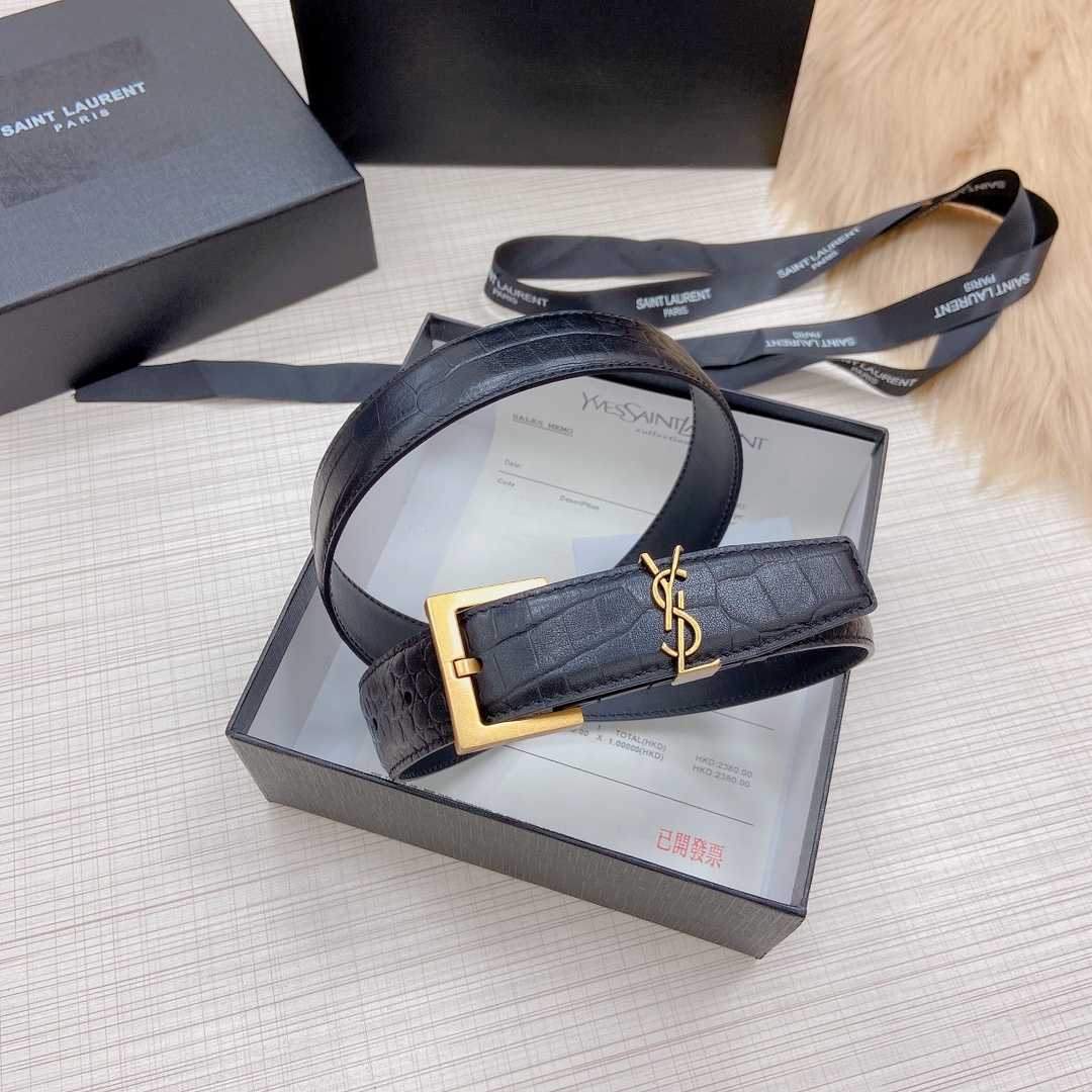 Saint Laurent Leather Belt - DopestKickz