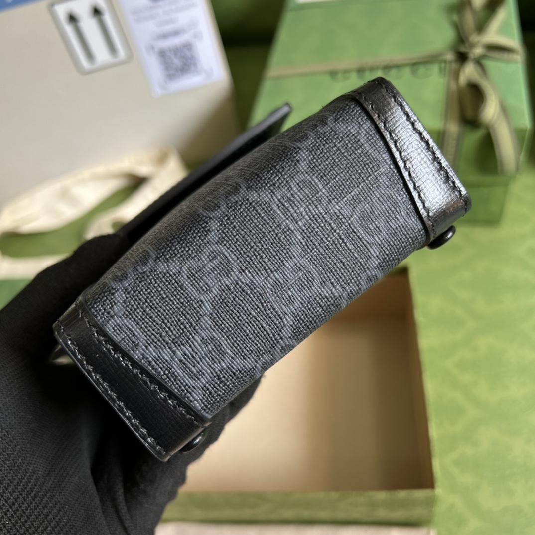 Gucci Black Mini GG Supreme Pouch(11.5-17-4cm) - DopestKickz