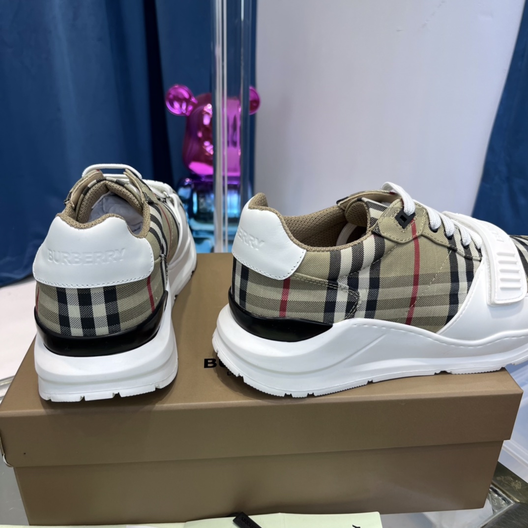 Burberry Vintage Check, Suede And Leather Sneakers - DopestKickz