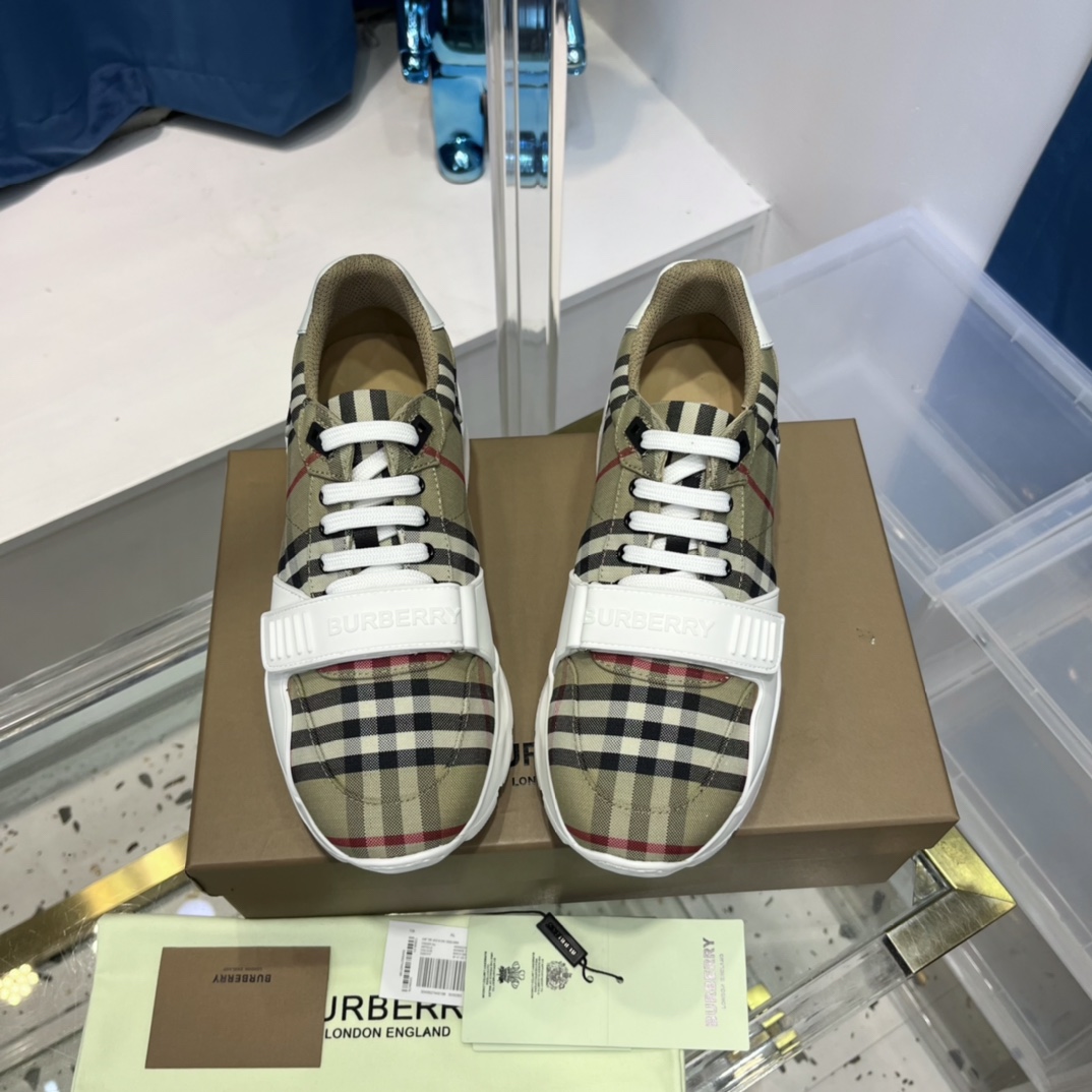 Burberry Vintage Check, Suede And Leather Sneakers - DopestKickz