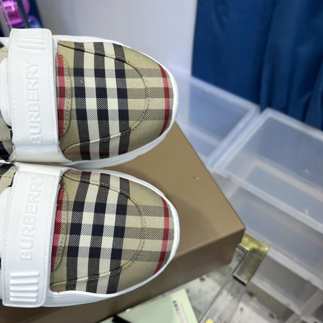 Burberry Vintage Check, Suede And Leather Sneakers - DopestKickz
