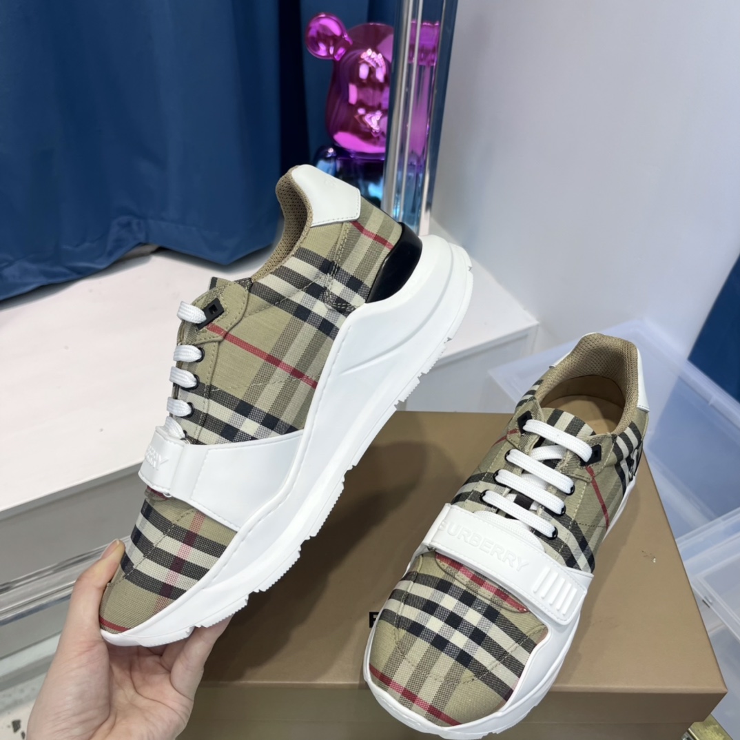 Burberry Vintage Check, Suede And Leather Sneakers - DopestKickz