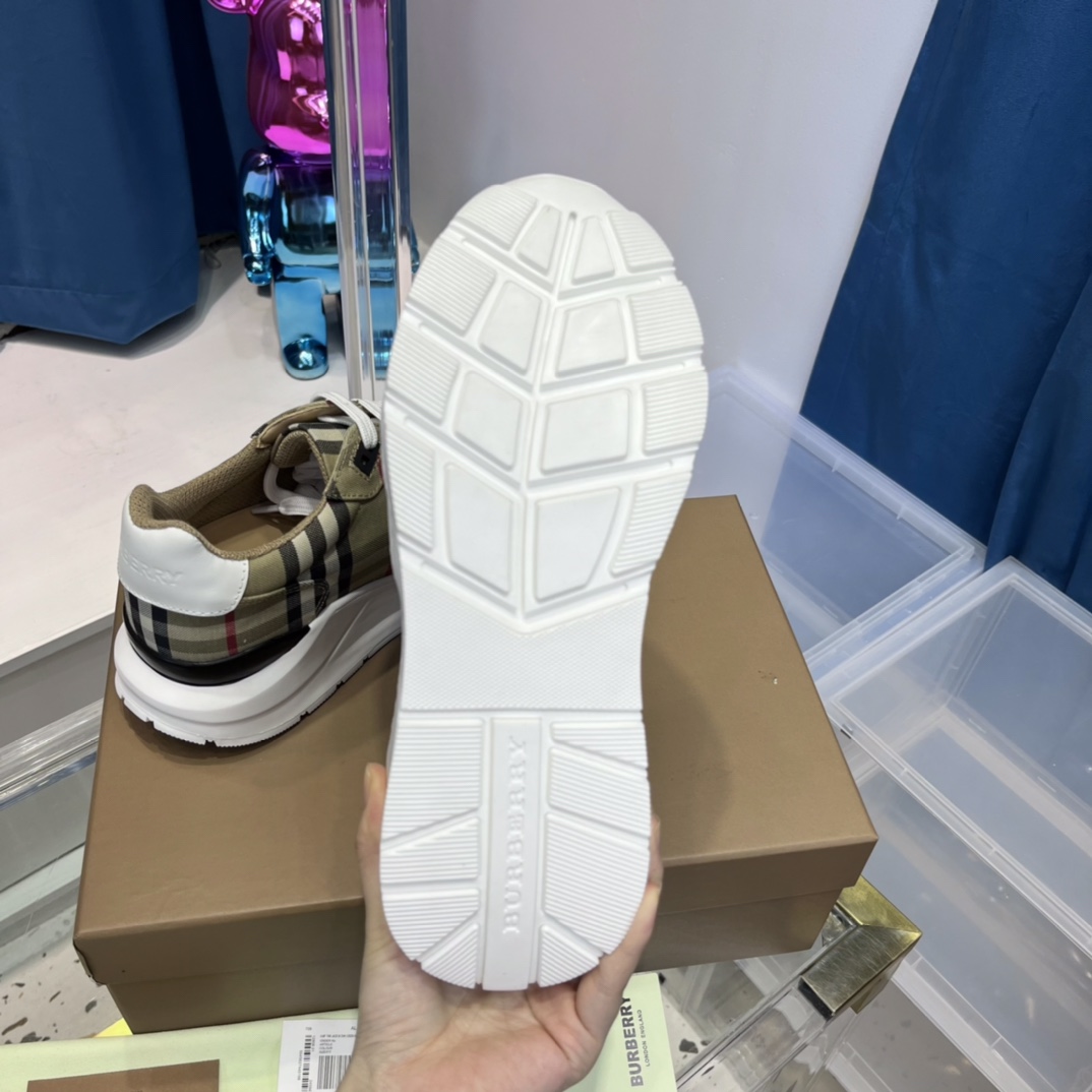 Burberry Vintage Check, Suede And Leather Sneakers - DopestKickz