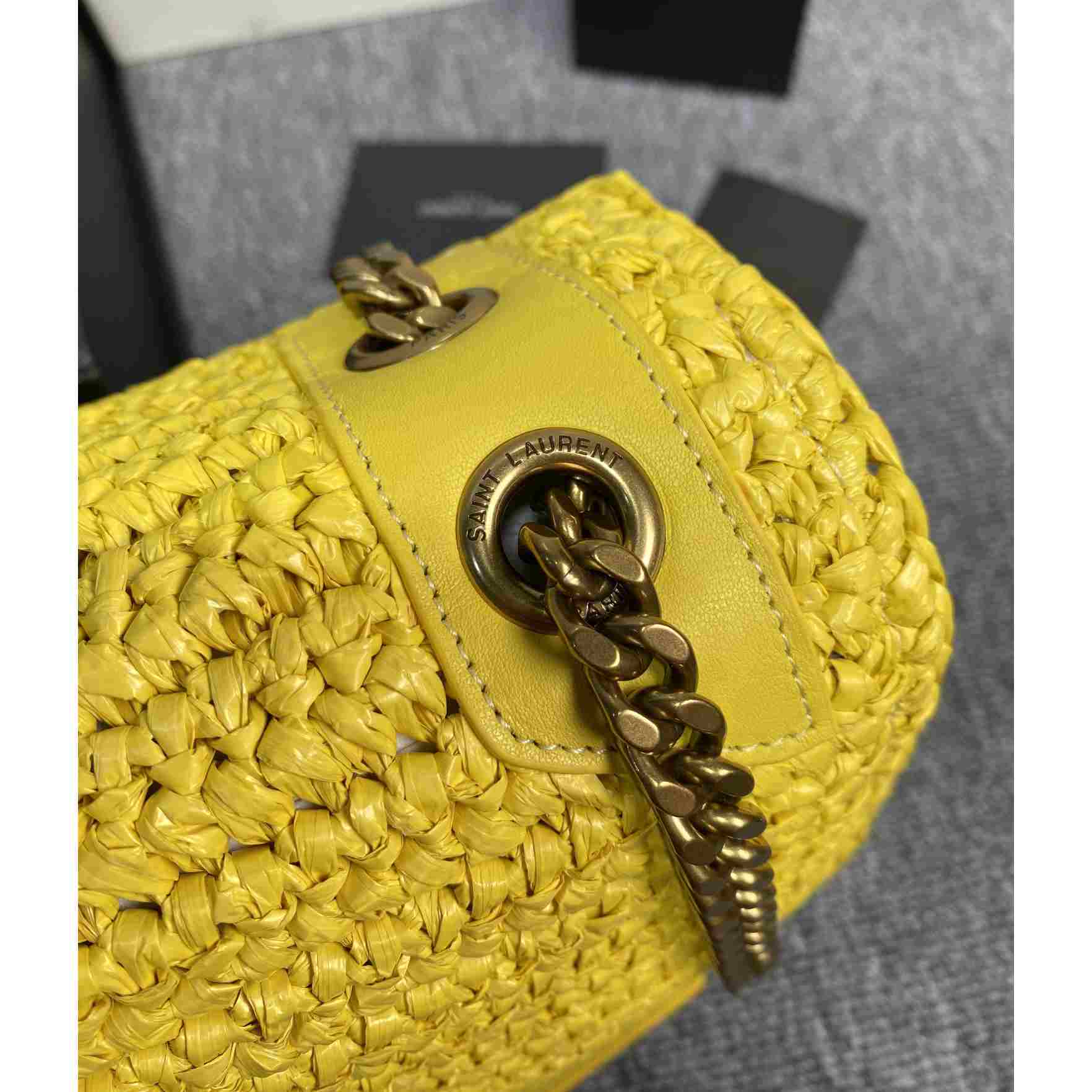 Saint Laurent Niki Medium Chain Bag In Raffia And Leather(28-22-9cm) - DopestKickz