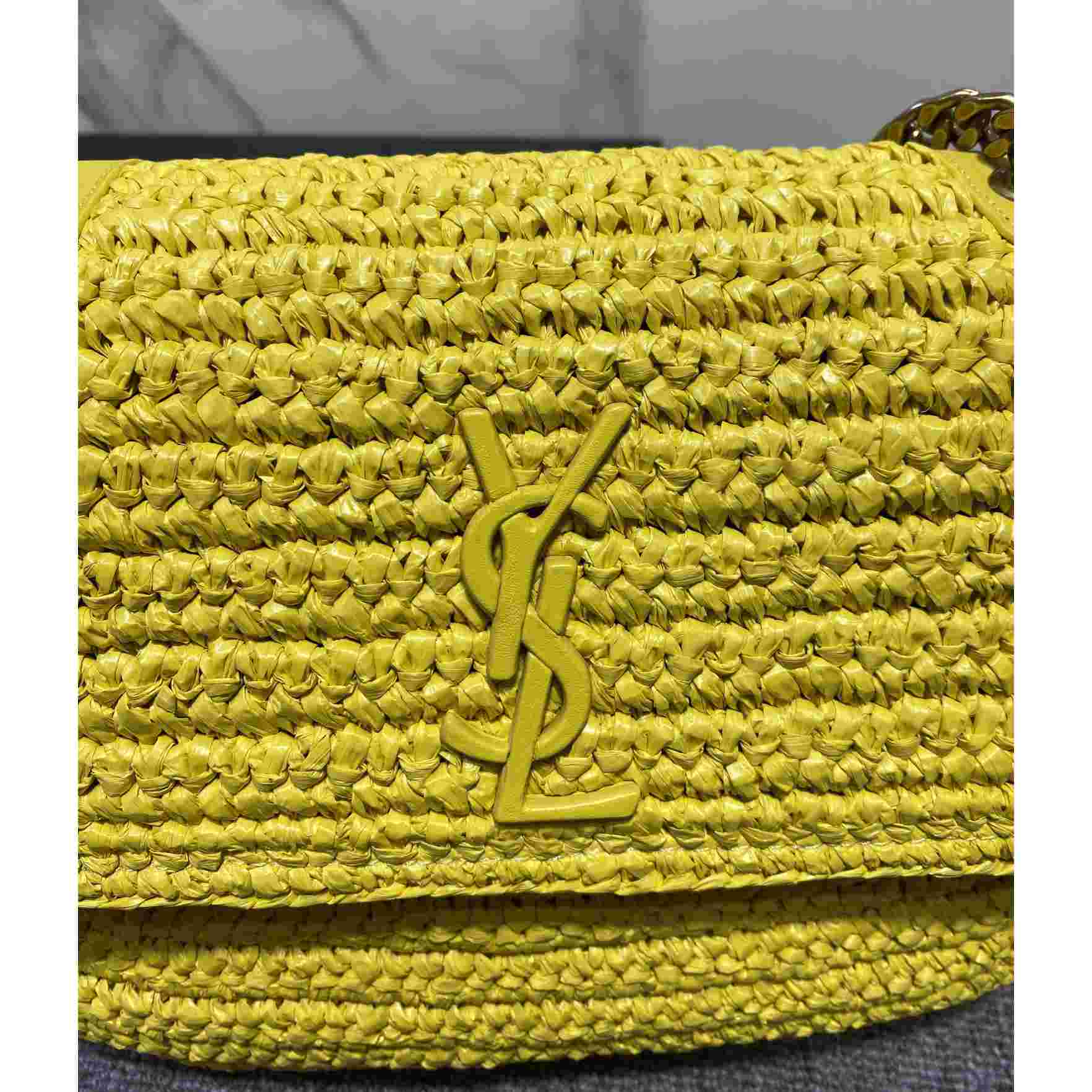 Saint Laurent Niki Medium Chain Bag In Raffia And Leather(28-22-9cm) - DopestKickz