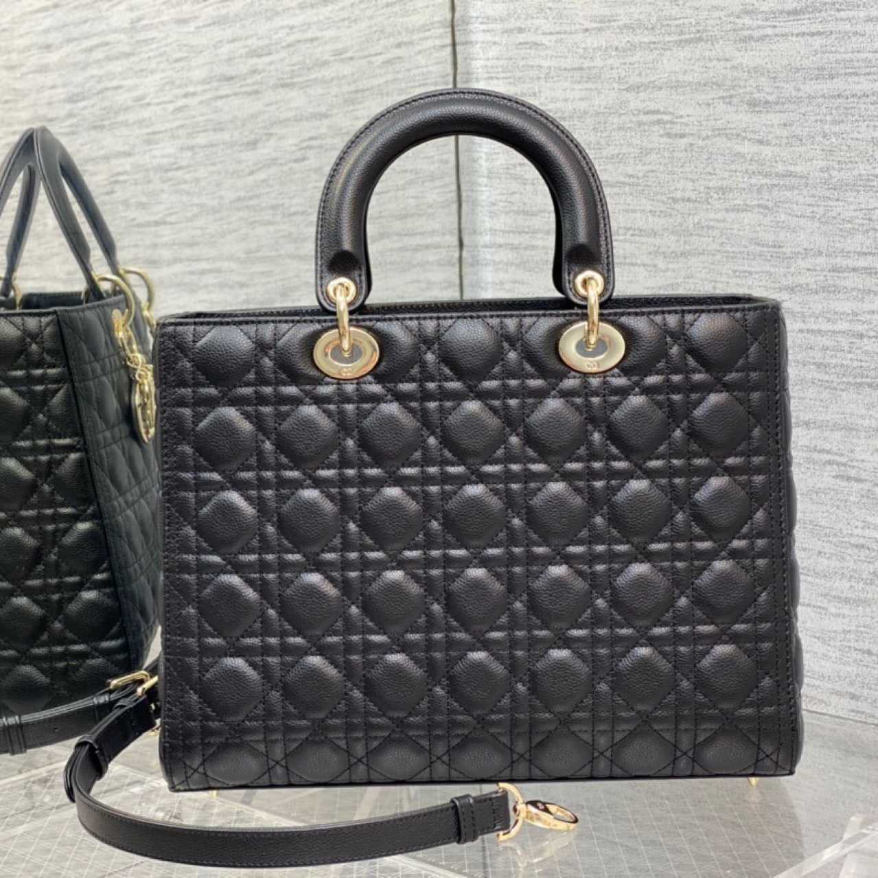 Dior Large Lady Dior Bag   (32-12-24cm)M0567 - DopestKickz